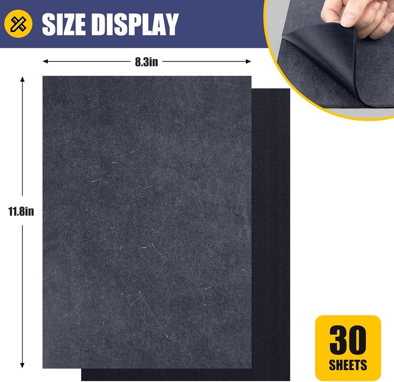 Donyang Carbon Paper for Tracing Transfer-Paper Pad, 30 Pcs Black Graphite Copy Paper for Tracing Drawing Patterns on Wood Projects Canvas Fabric Lettering Sketching Art Supplies, A4 8.3 X 11.8 Inch - Image 2